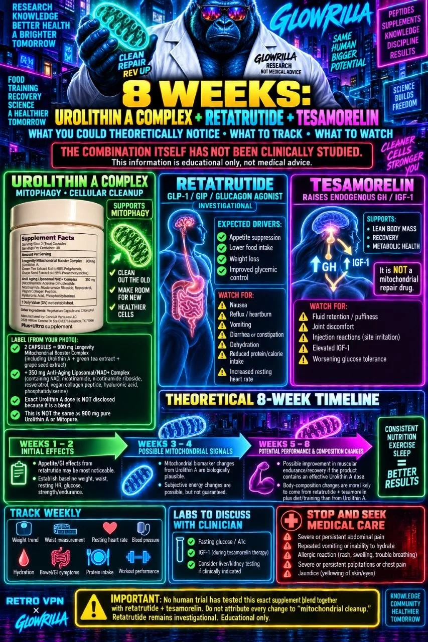8 Weeks: Urolithin A Complex + Retatrutide + Tesamorelin