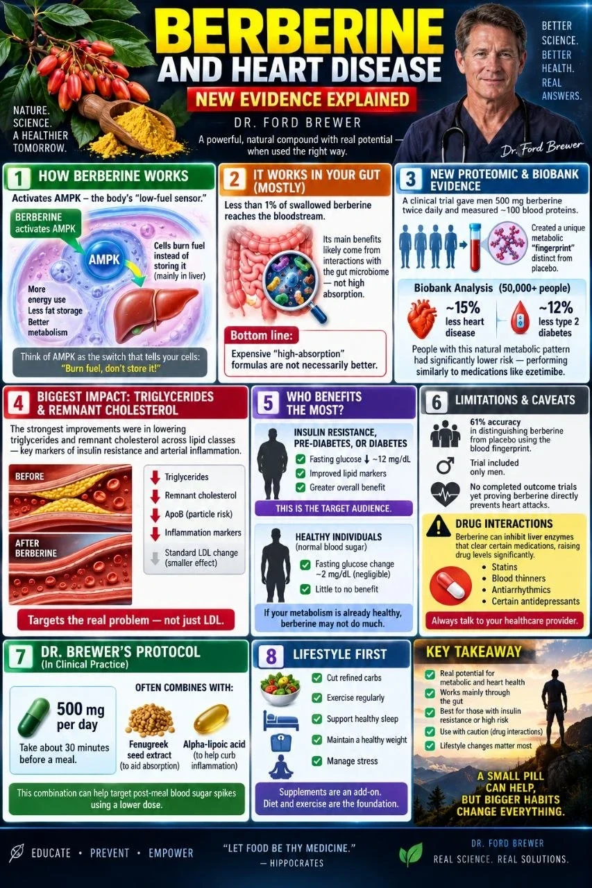 Berberine and heart disease infographic
