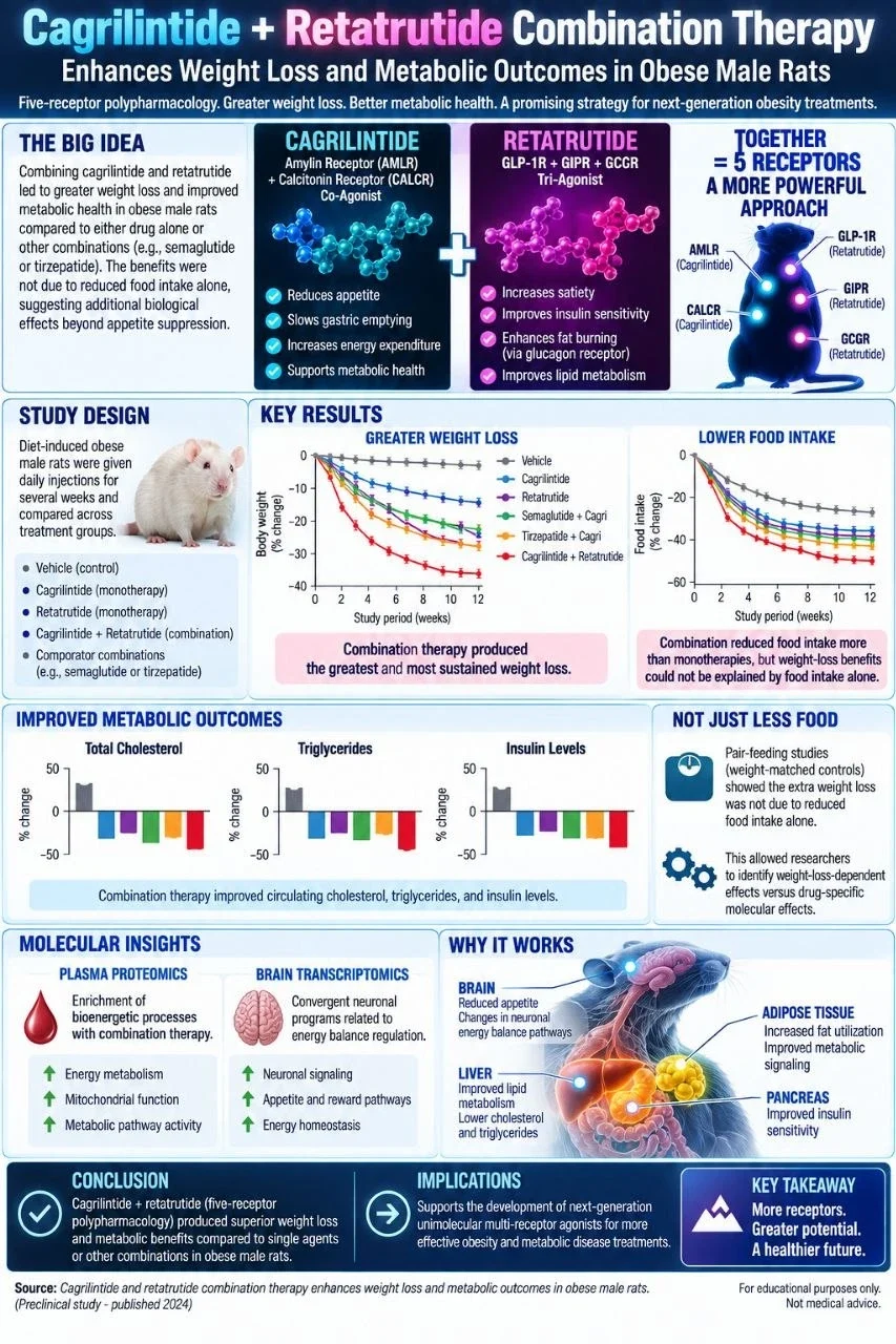 Cagrilintide plus retatrutide combination in obese rats