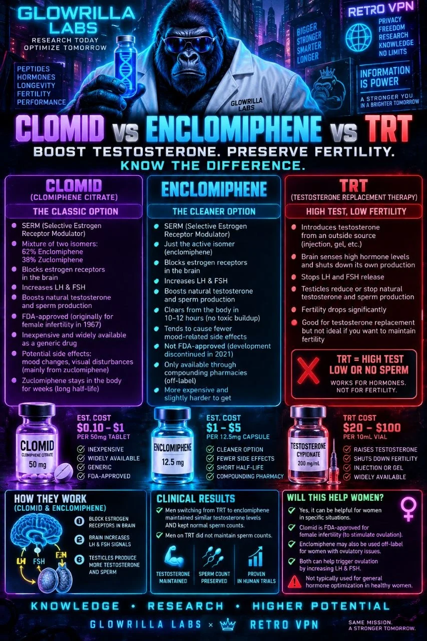 Clomid vs enclomiphene vs TRT