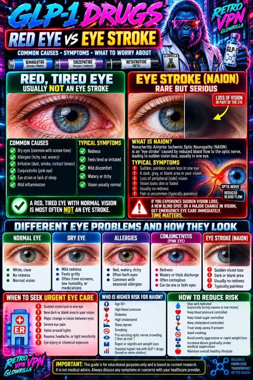 Red tired eye vs eye stroke (NAION) on GLP-1 drugs