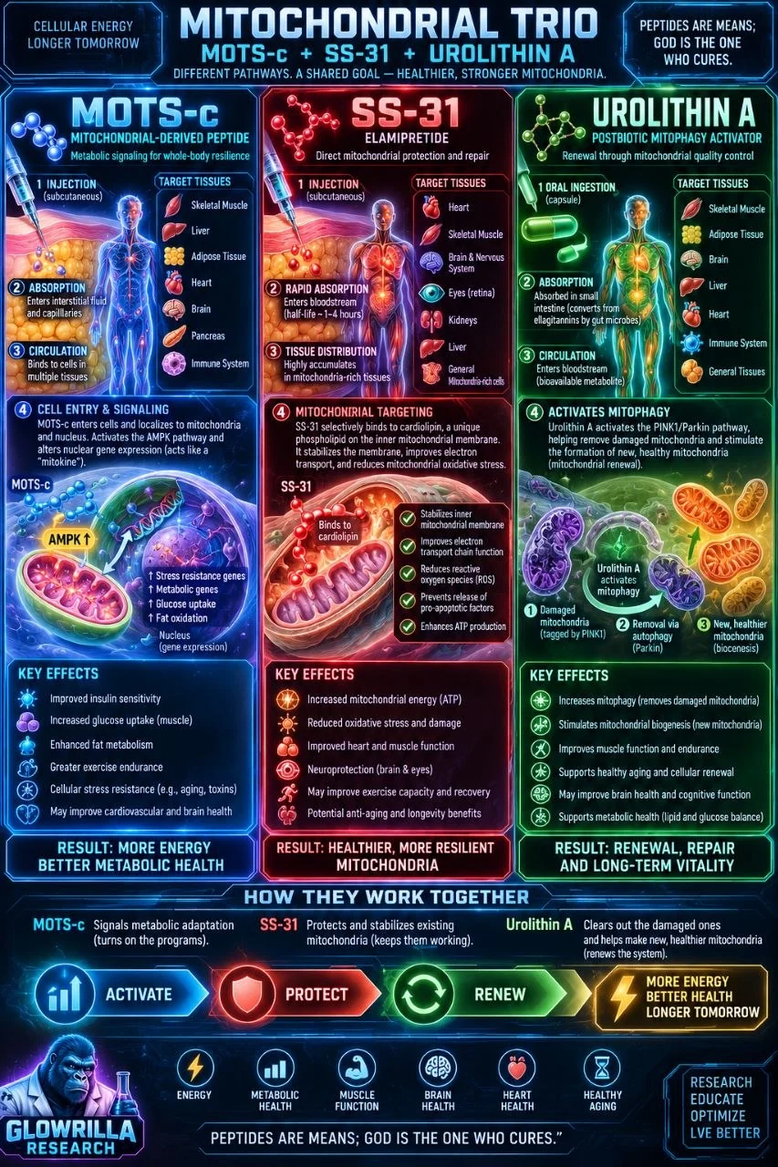 Mitochondrial Trio — MOTS-c + SS-31 + Urolithin A