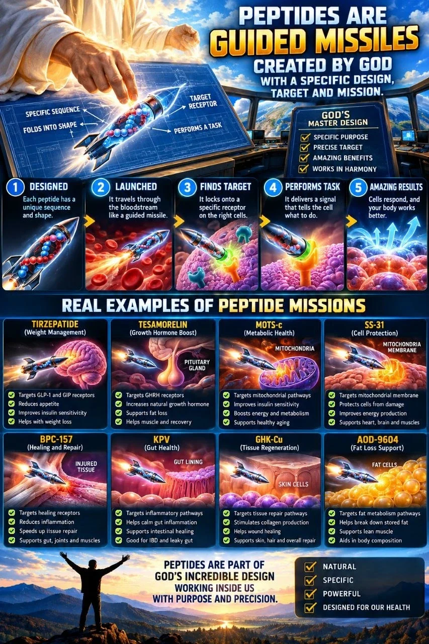 Peptides are guided missiles created by God