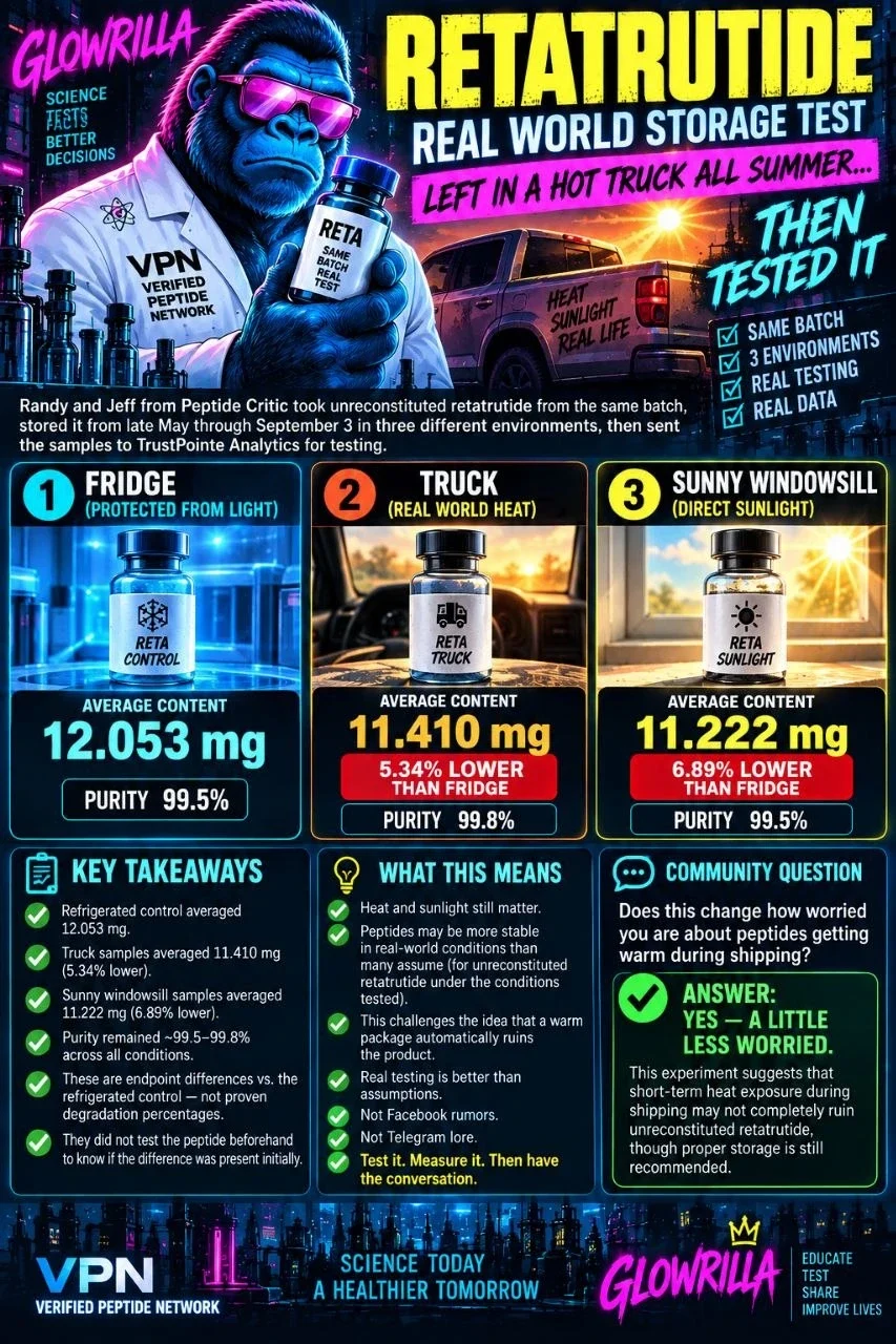 Retatrutide real world storage heat test