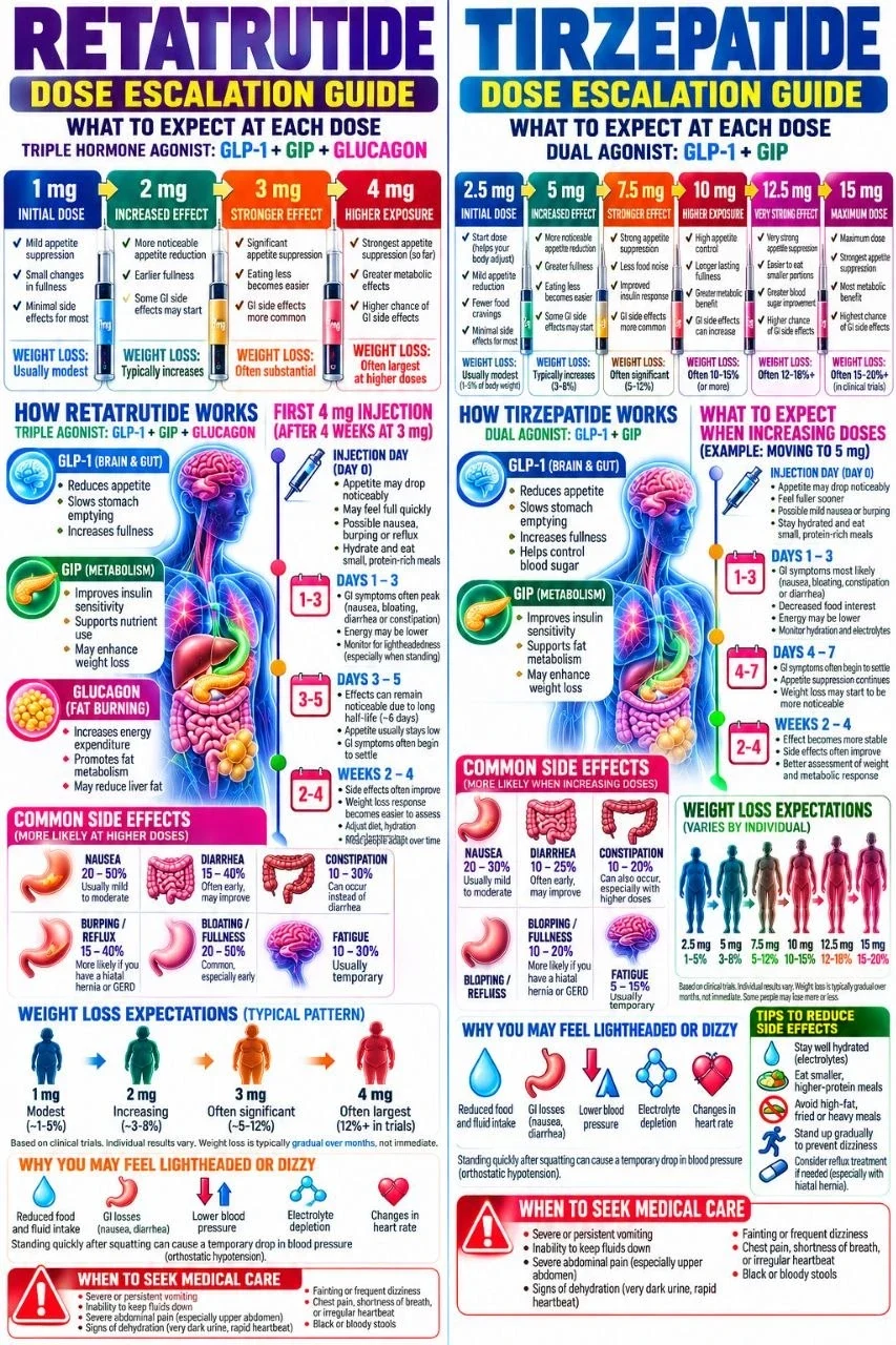 Retatrutide and tirzepatide dose escalation guide